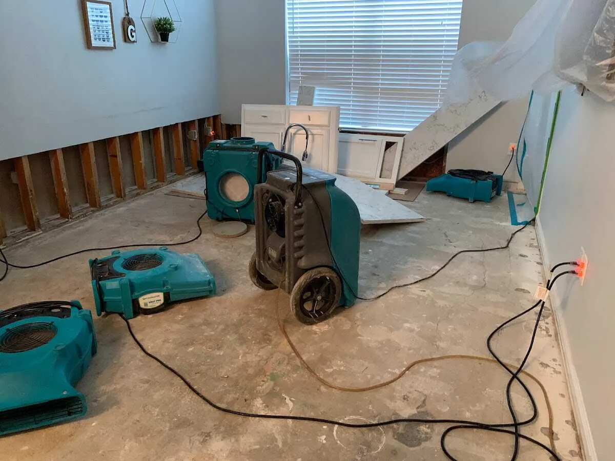 Dehumidifier in flood-cut room for Water Extraction & Removal in Monterey Park