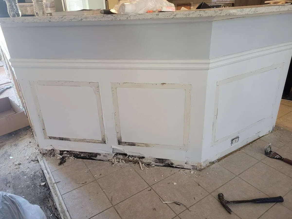 Water damage and mold on kitchen during Mold Inspection & Testing in Monterey Park